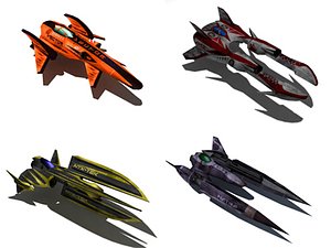 complete racing ship 3d model
