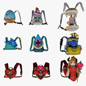 3D model bag 9x Heart Angel Mr Shark Portable Incubator