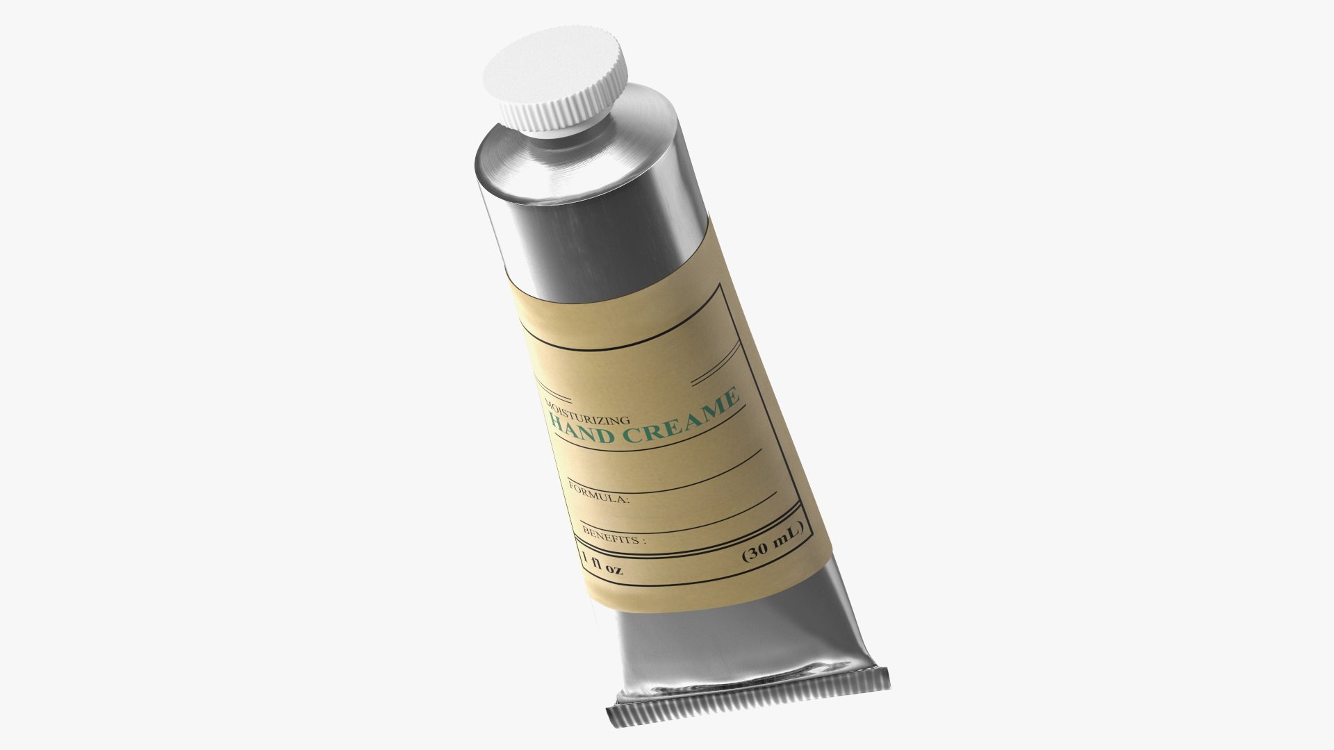 Hand Cream in Aluminium Tube 3D model preview