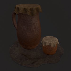 Fabric Covered Pottery 3D model