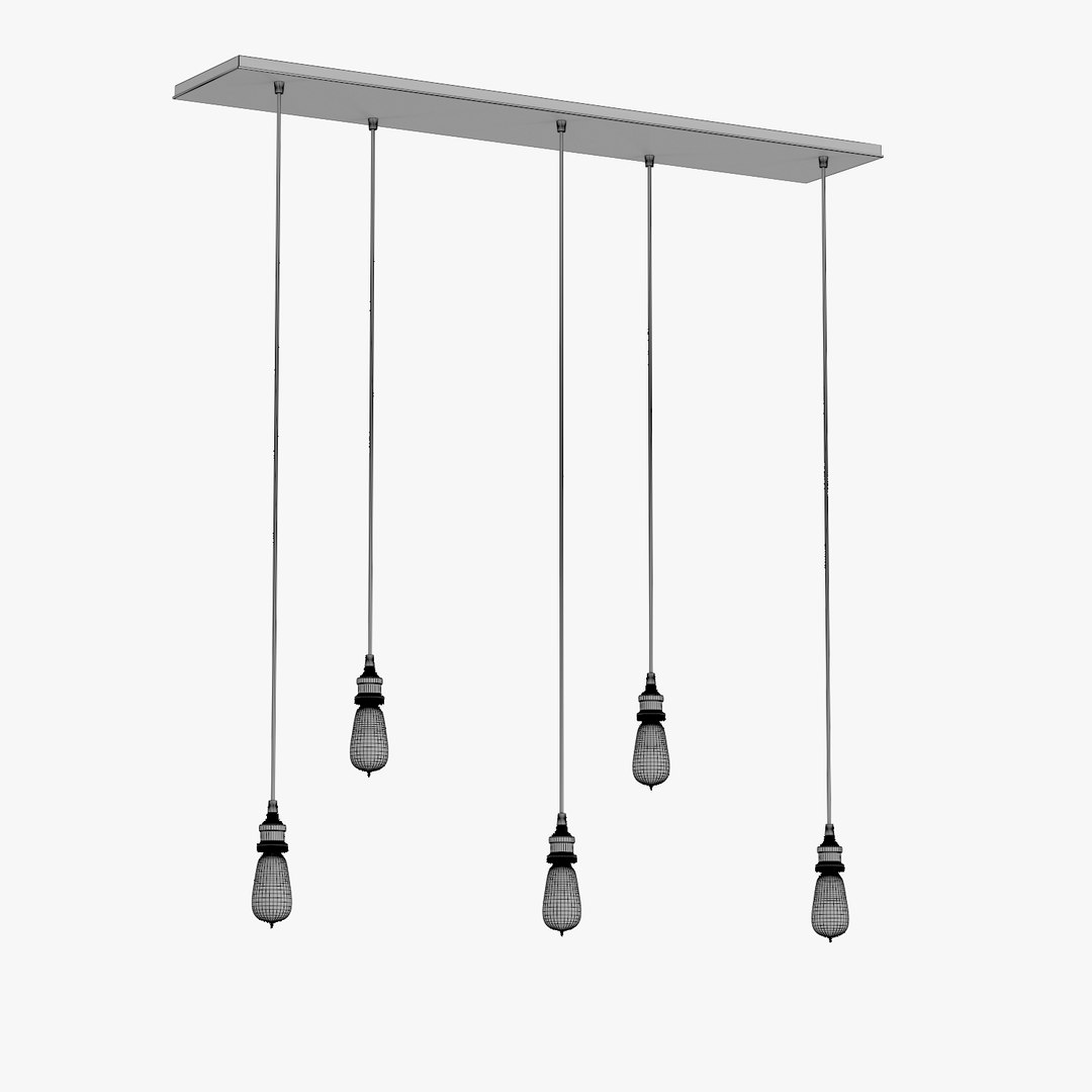 Bare Bulb Rectangular Pendant 3D Model - TurboSquid 1409439