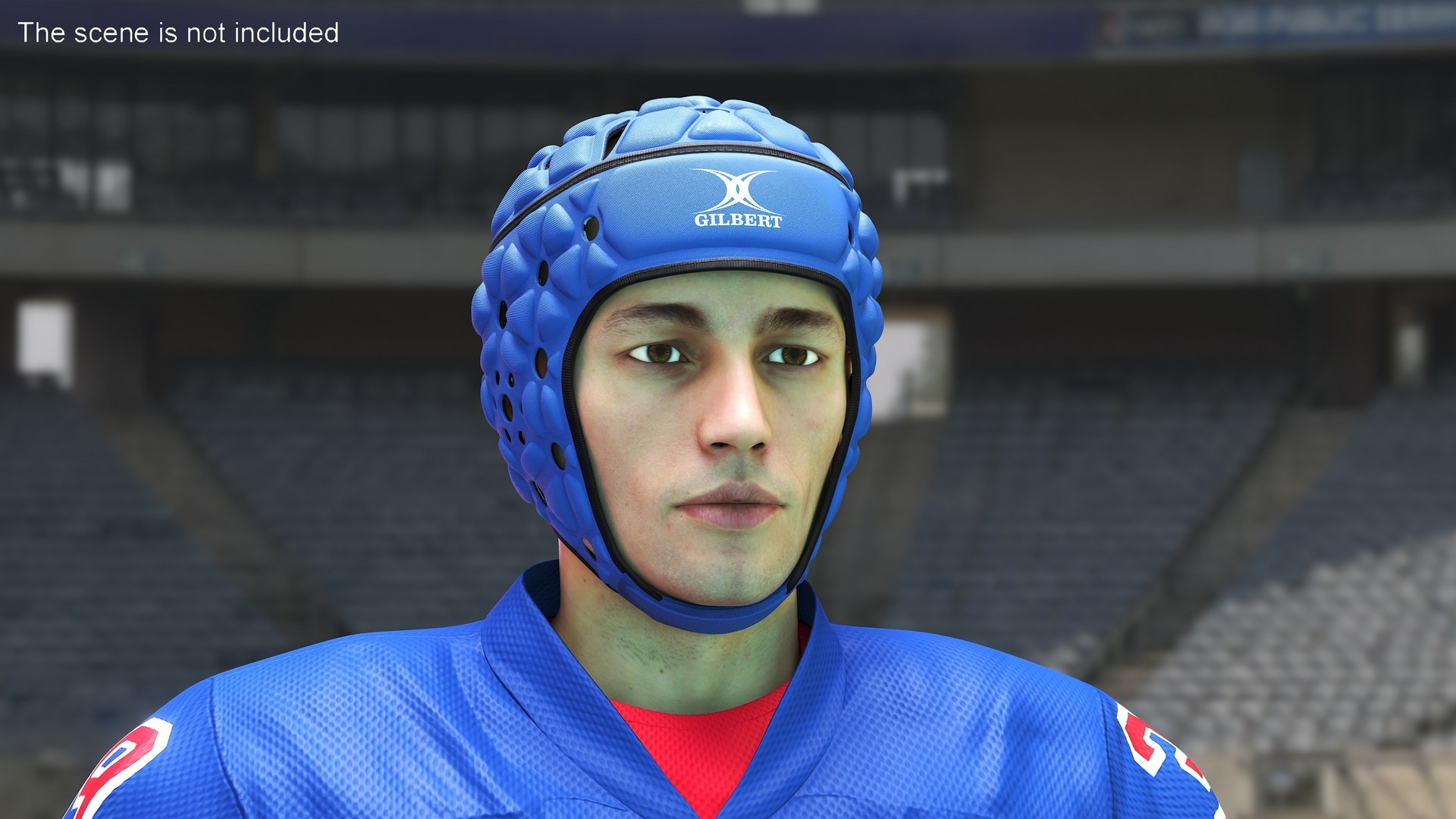 Male Head With Gilbert Rugby Headgear 3D Model - TurboSquid 2351861