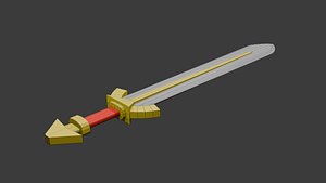 3D low poly sword 3