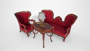 Living room furniture set 3D model