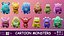Cartoon characters monsters - Low-poly asset pack