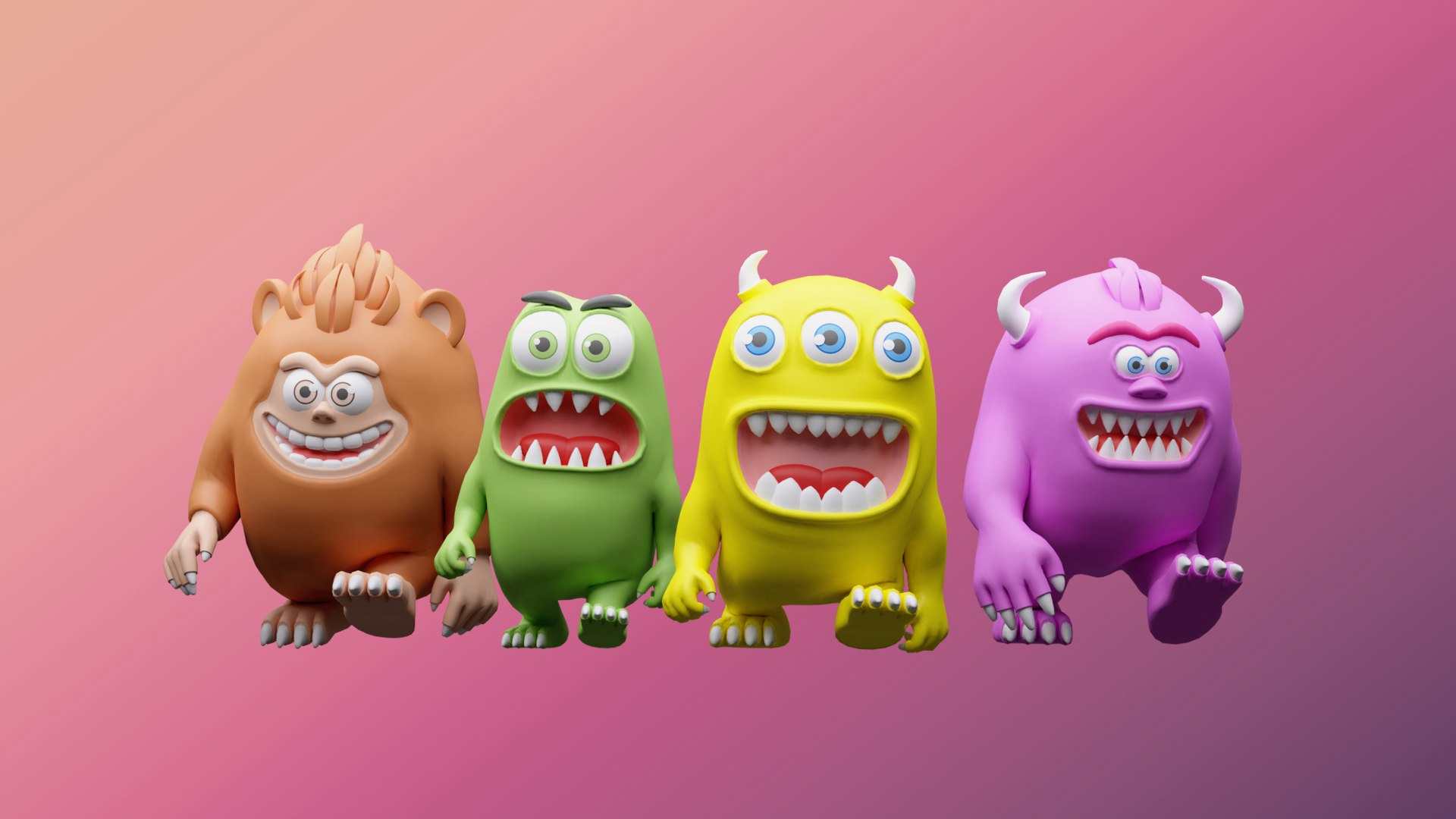3D Cartoon characters monsters - Low-poly asset pack https://p.turbosquid.com/ts-thumb/U1/JENHk5/SY/4/png/1738001011/1920x1080/fit_q87/edf710e1009b1ba9ff525a64bf730ab8940a07bb/4.jpg