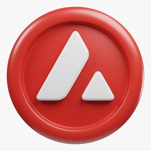 Avalanche or AVAX red coin with cartoon style 3D