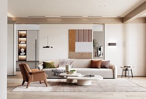 3D model Modern Living Room Interior Scene