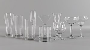 Restaurant-bar glassware collection 3D model