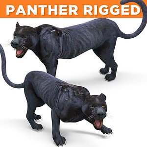 Black Panther Rigged low poly