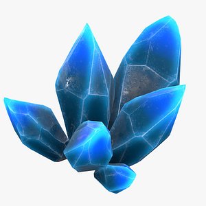 3D blue crystals model