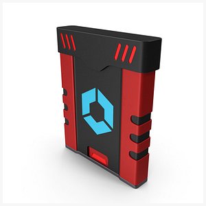 3D SciFi Access Key Cartridge Red V3 PBR