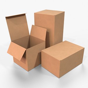 Tuck Top Boxes - Essential Packaging Set 3D model