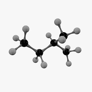 Isopentane Molecule 3D model