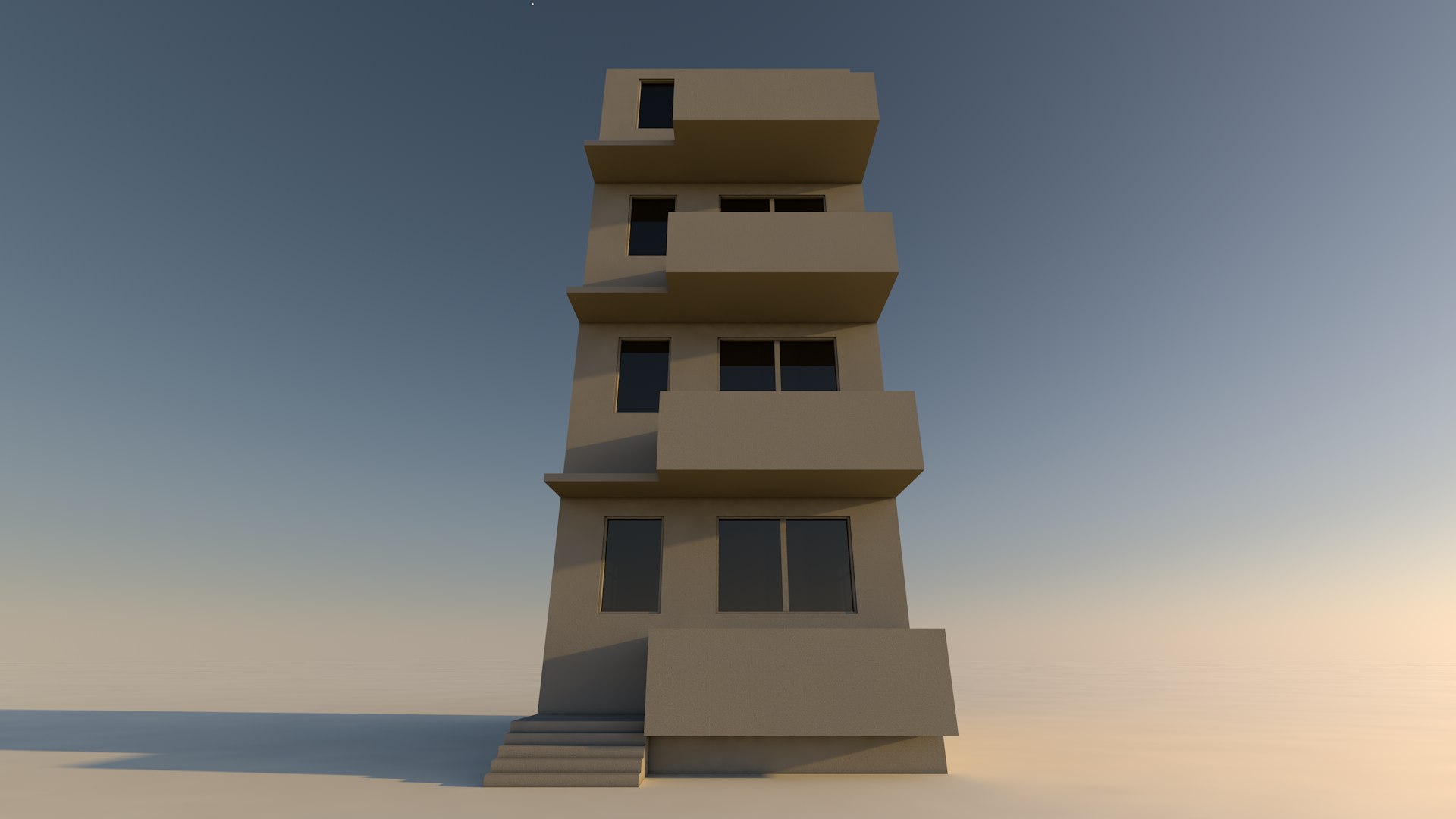 Modern 4 Story Building 3D Model - TurboSquid 2512709