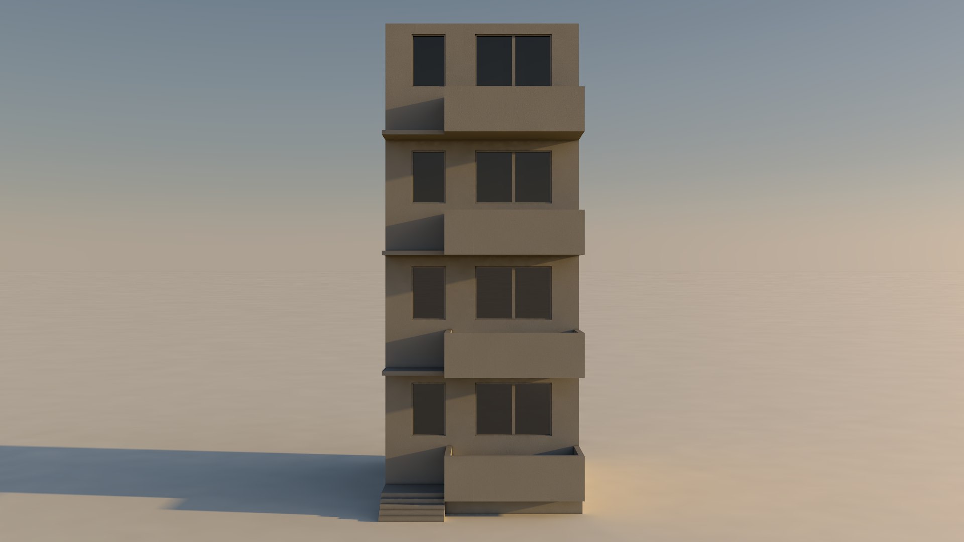 Modern 4 Story Building 3D Model - TurboSquid 2512709