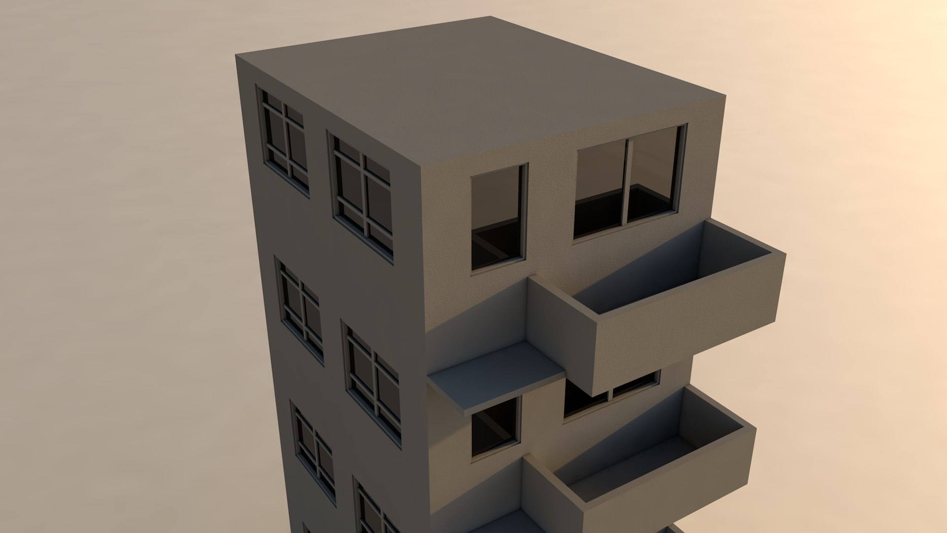 Modern 4 Story Building 3D Model - TurboSquid 2512709