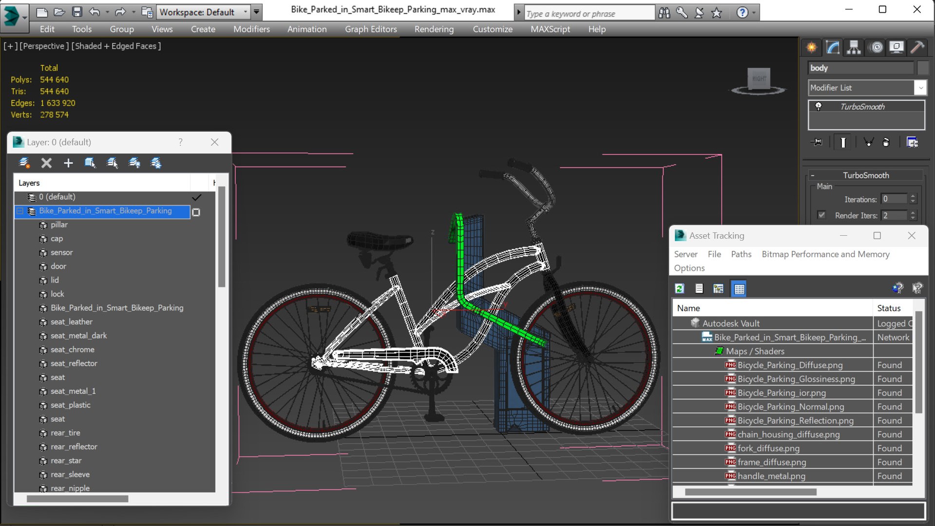 Bike Parked In Smart Bikeep Parking 3D Model - TurboSquid 2075425