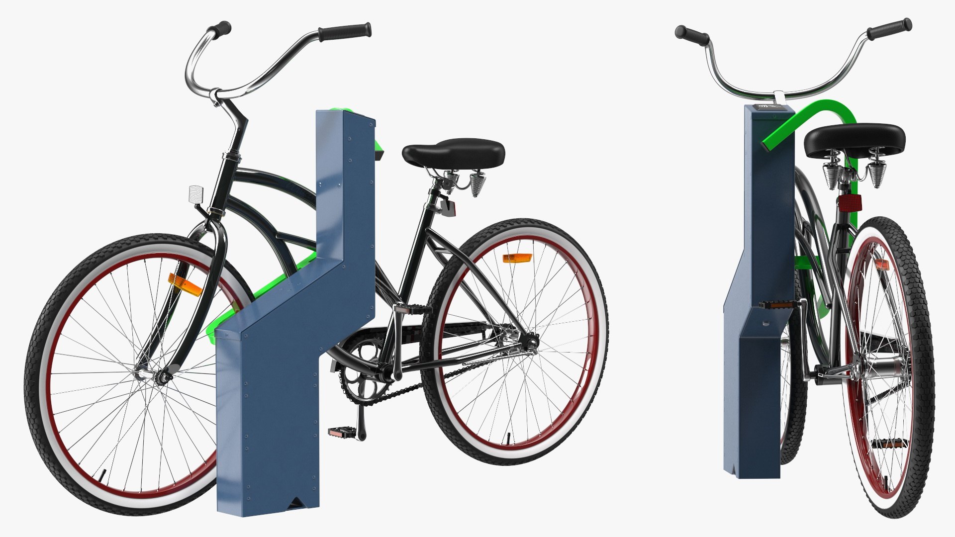 Bike Parked in Smart Bikeep Parking 3D model - TurboSquid 2075425