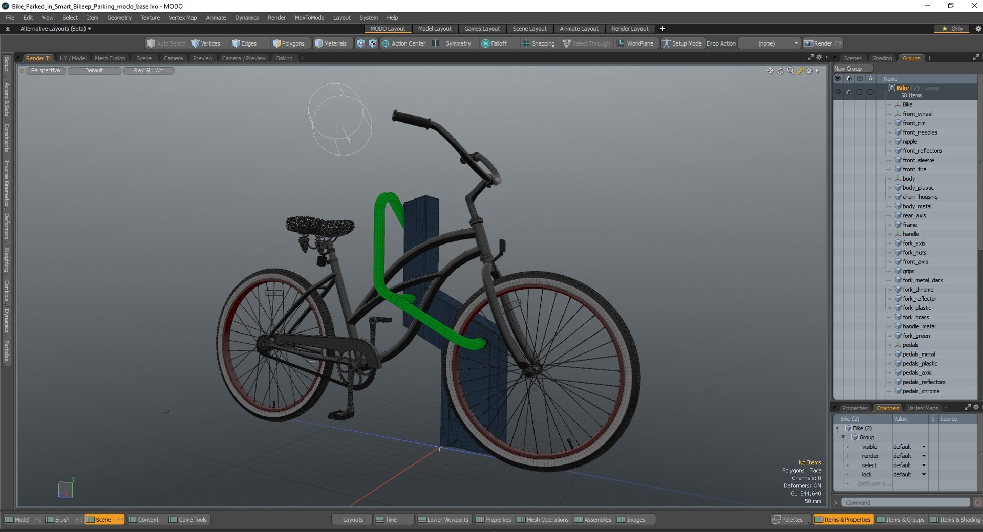 Bike Parked In Smart Bikeep Parking 3D Model - TurboSquid 2075425
