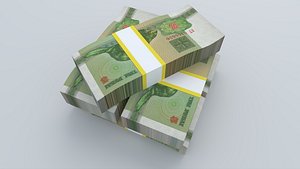 Belarus 1992 3 Bill Obverse Banknote 3D Model