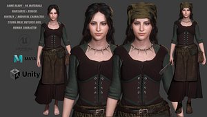 AAA MEDIEVAL CHARACTER - YOUNG MEAT BUTCHER GIRL