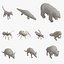 Paquete de iconos isométricos de animales de arte 3d de baja poli 11