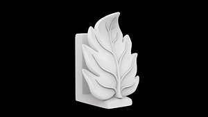 Botanical Leaf Bookend Organic Book Support 3D model