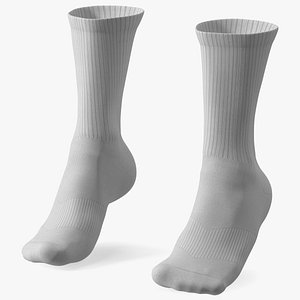 Long Socks Grey on The Foot Standing Toes