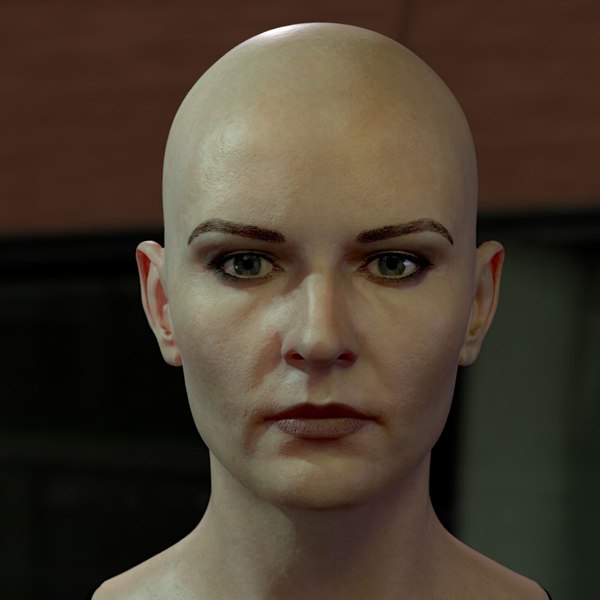 woman head female realistic 3d max