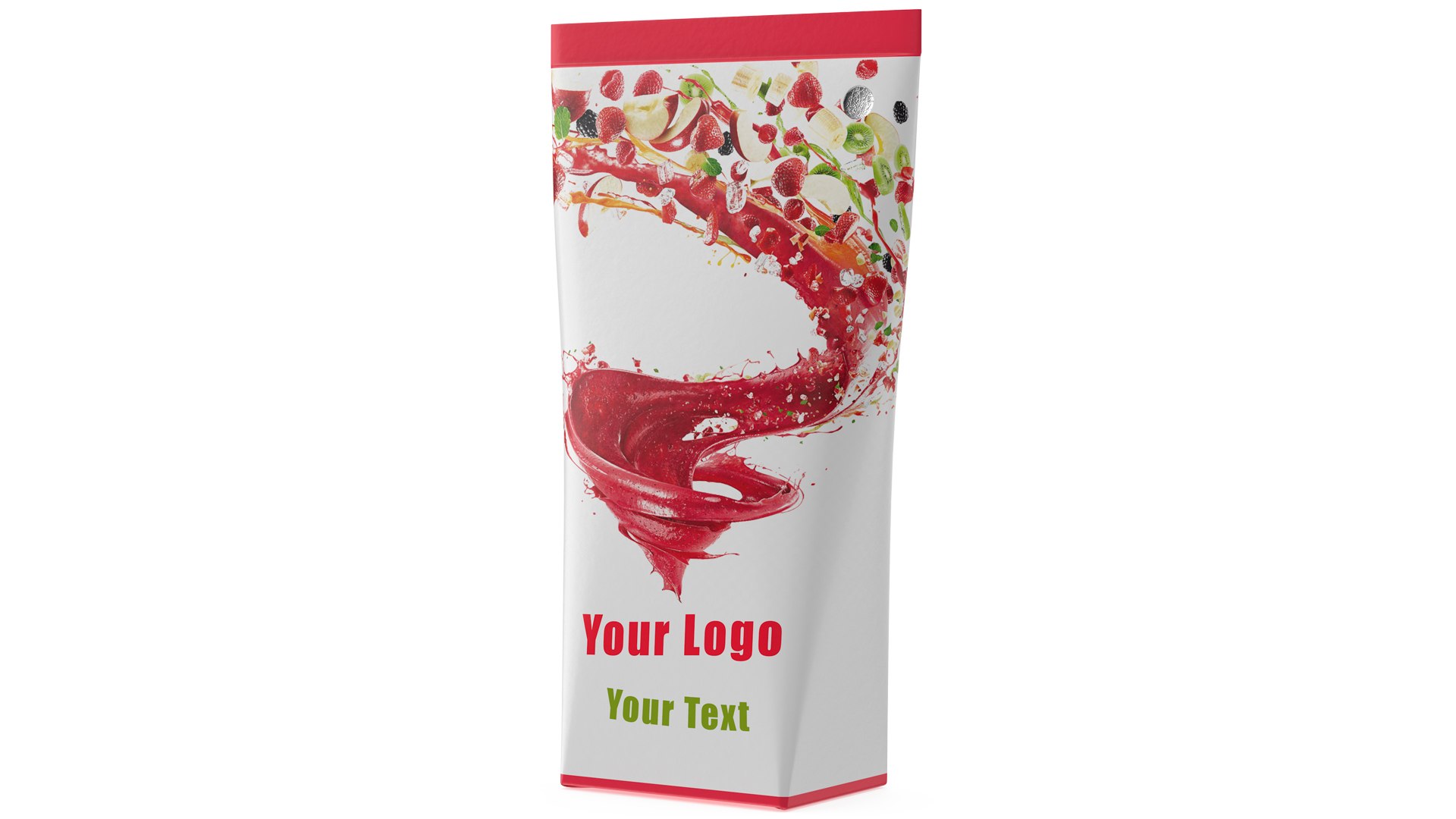 Aseptic Packaging For Triangular Liquid Fruit 3D model preview