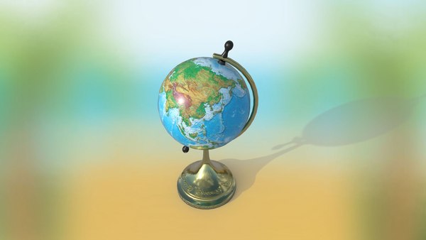 Globe world map PBR low-poly 3D model 3D model
