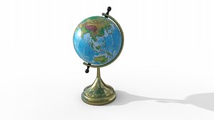 Globe world map PBR low-poly 3D model 3D model