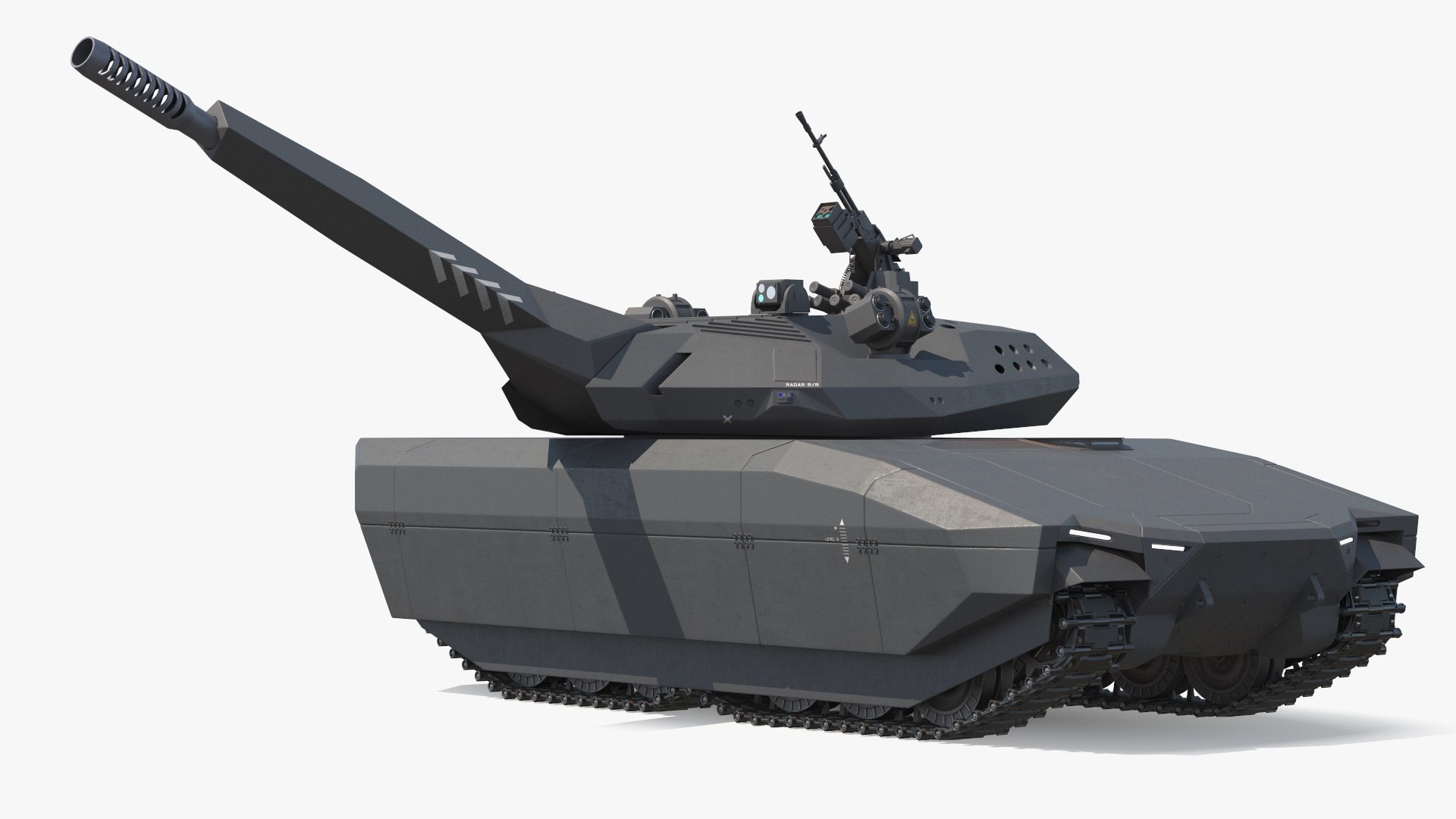 Advanced Stealth Armored Vehicle Dark Gray Rigged 3D model preview
