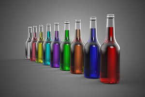 3D RAINBOW FRUIT ESSENCE FLAVOR SPARKLING SODA DRINK LIQUID BOTTLES
