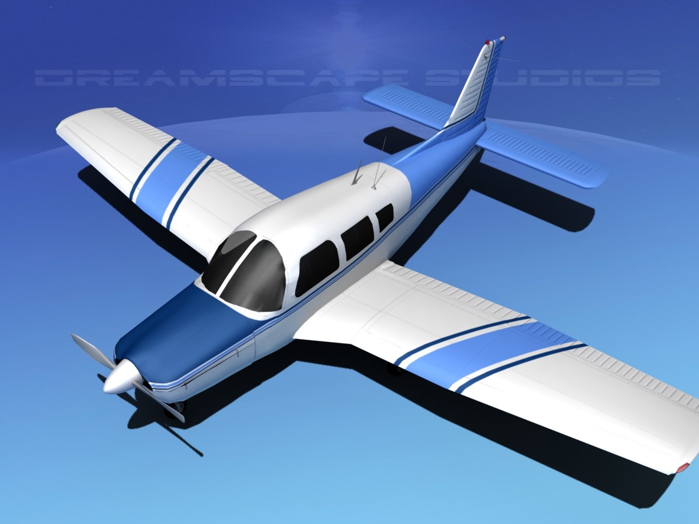 Propeller Piper Warrior Ii 3d Max