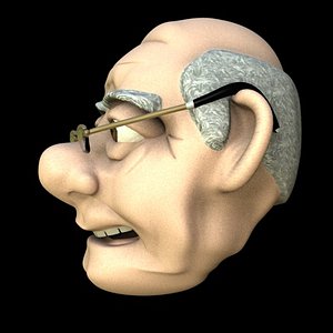 cartoon old man head 3ds