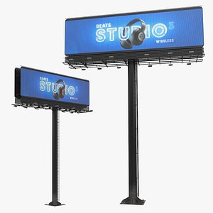Trivision Billboard with Rotating Prisms Brand Rigged for Maya model