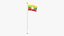 Myanmar Flag Stand Pole Animated Loop