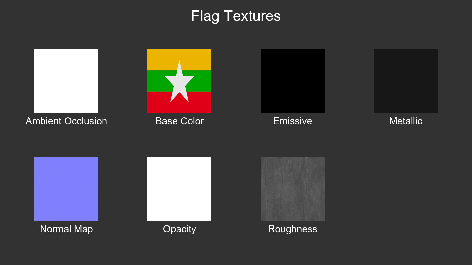 Myanmar Flag Stand Pole Animated Loop model https://p.turbosquid.com/ts-thumb/U2/PKcOJx/H8/flag_textures/png/1772466353/1920x1080/fit_q87/d6fba94cf08cf6319091961daf713259f9439b40/flag_textures.jpg