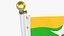 Myanmar Flag Stand Pole Animated Loop