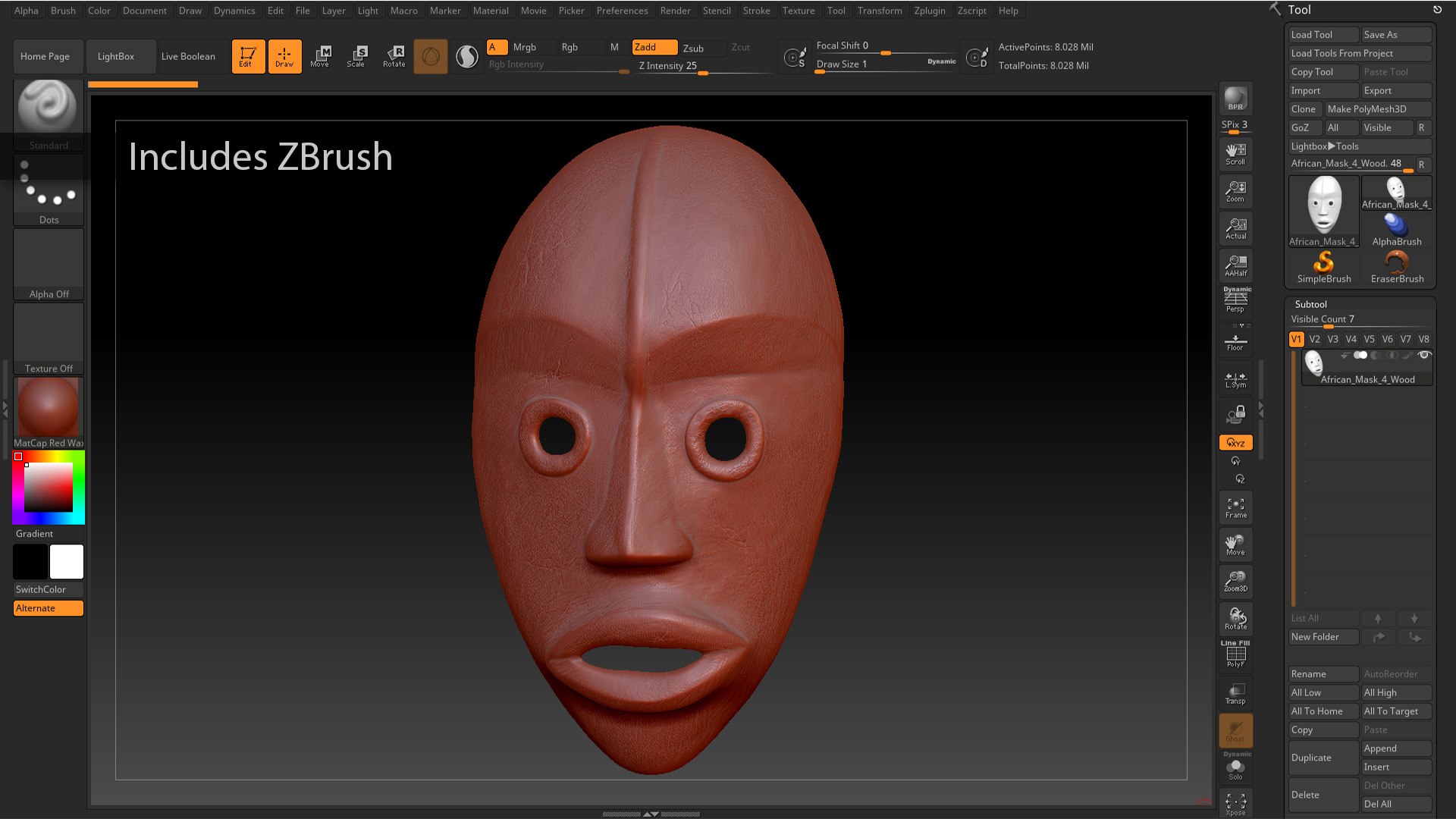 3D African Mask 4 Wood https://p.turbosquid.com/ts-thumb/U2/QCbrKo/nz/04_screenshot_zbrush/jpg/1756216995/1920x1080/fit_q87/4e093d1d2b393716d4ed00d50d26a754f944a337/04_screenshot_zbrush.jpg