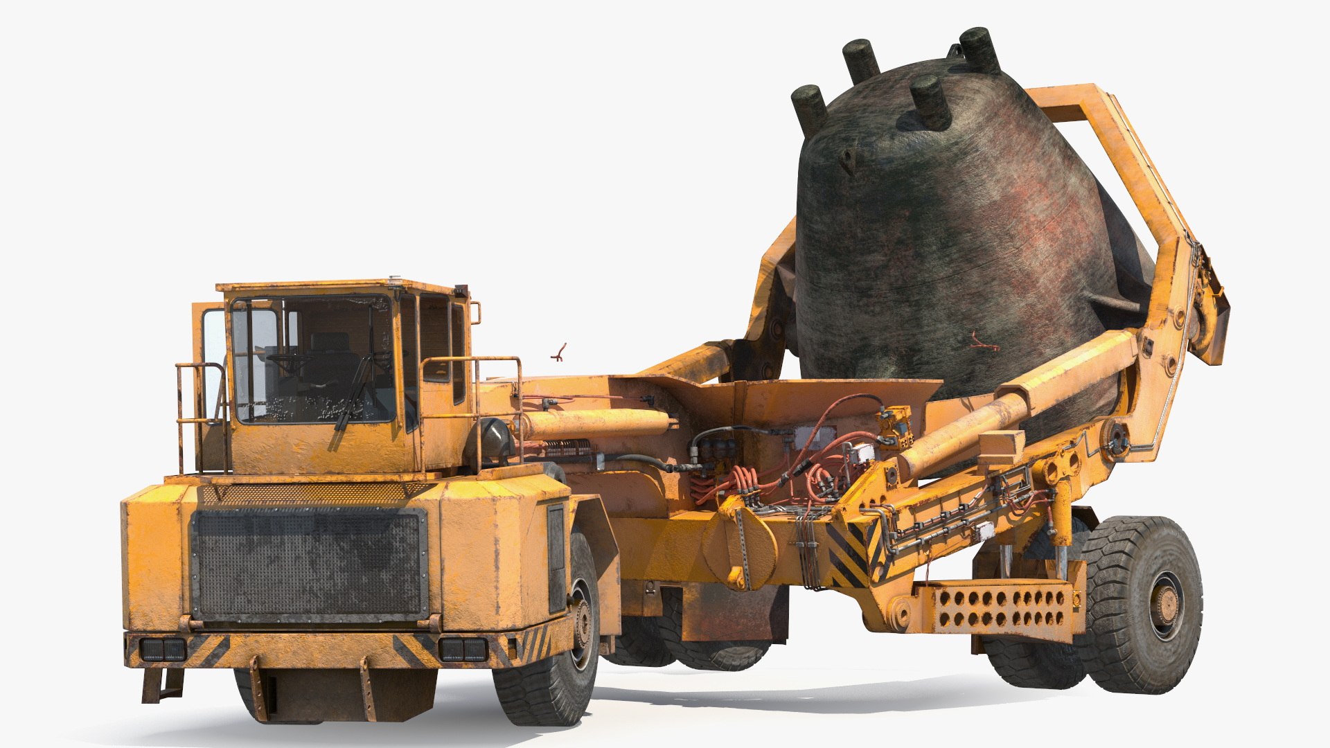 Slag Pot Carrier Used Rigged 3D model preview