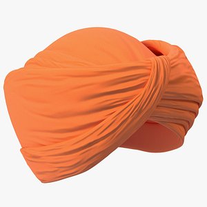 3D Turban Orange model