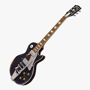 3d model neil old black gibson les