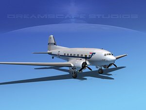 dc-3 douglas 3d model