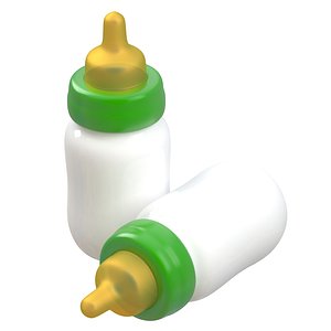 Baby Feeding Bottle Green 3D model