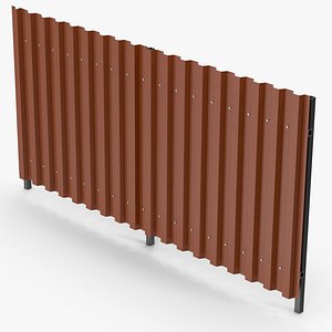 3D Construction Metal Fence model