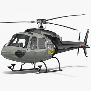3D Private Helicopter Eurocopter AS355E Rigged for Cinema 4D model