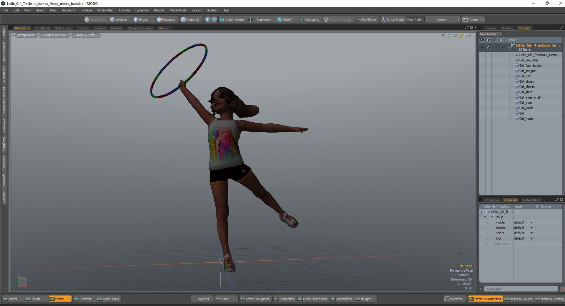 Little Girl Tracksuit Jumps Hoop 3D Model - TurboSquid 2086230